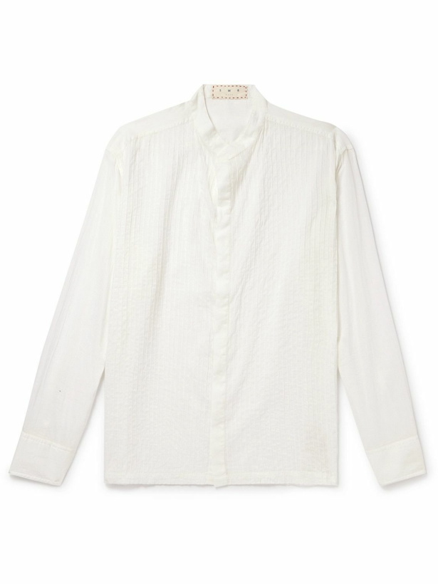 Photo: SMR Days - Gracioneta Camp-Collar Embroidered Organic Cotton Shirt - White