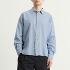 Folk Men's Easy Fit Shirt in Washed Indigo Stripe