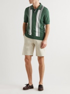 Frescobol Carioca - Francisco Striped Cotton and Silk-Blend Polo Shirt - Green