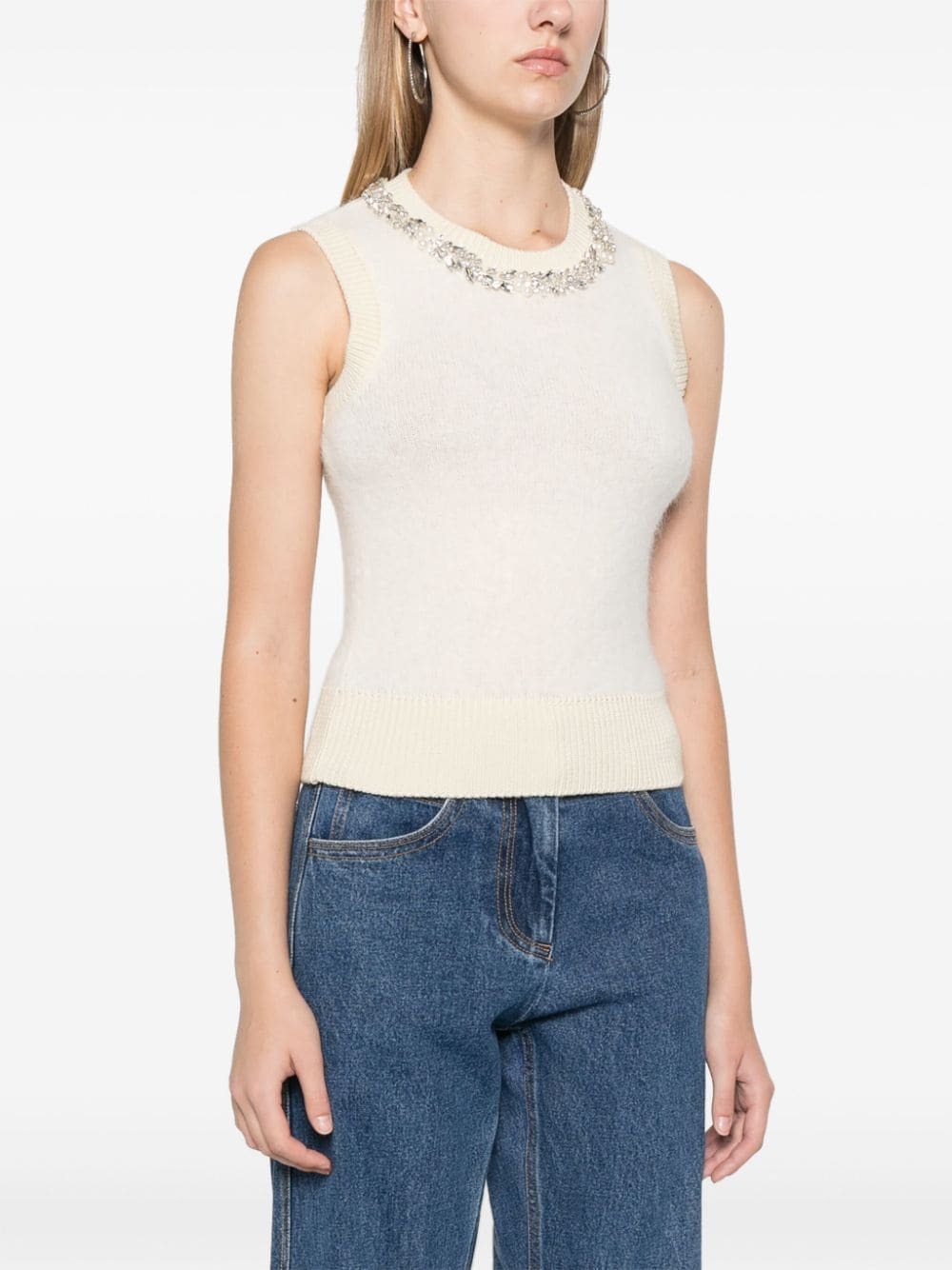 ERMANNO - Wool Blend Embroidered Vest