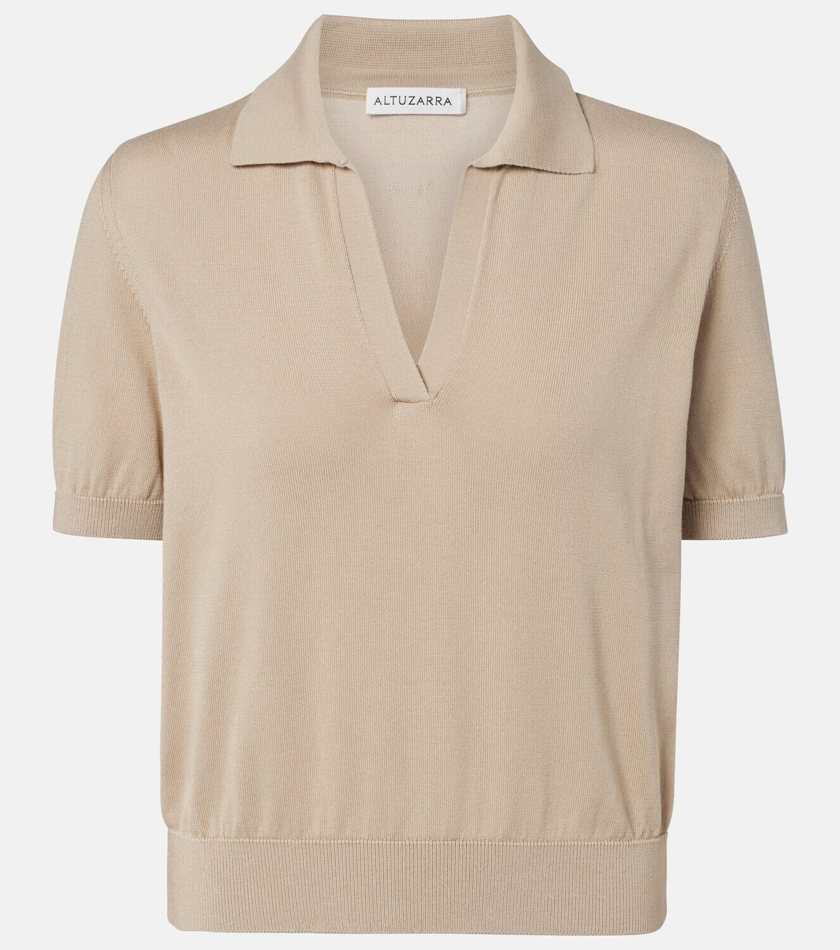 Altuzarra Clay cropped cotton and silk polo sweater