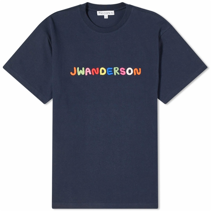Photo: JW Anderson Women's Logo Embroidery T-Shirt in Navy