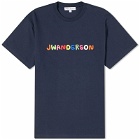 JW Anderson Women's Logo Embroidery T-Shirt in Navy