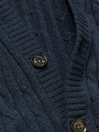 LORO PIANA - Cable-Knit Baby Cashmere Cardigan - Blue