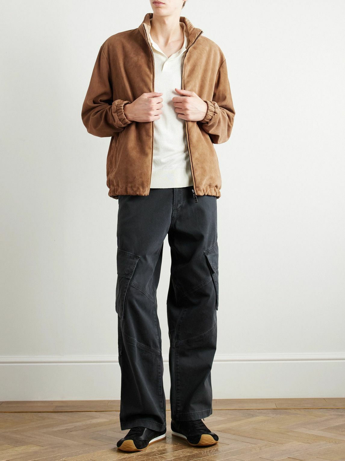 Moncler - Turbat Logo-Appliquéd Reversible Suede and AirSoft Shell Jacket - Brown