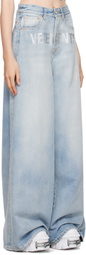 VETEMENTS Blue Crystal Big Shape Jeans