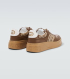 Gucci - GG leather-trimmed canvas sneakers