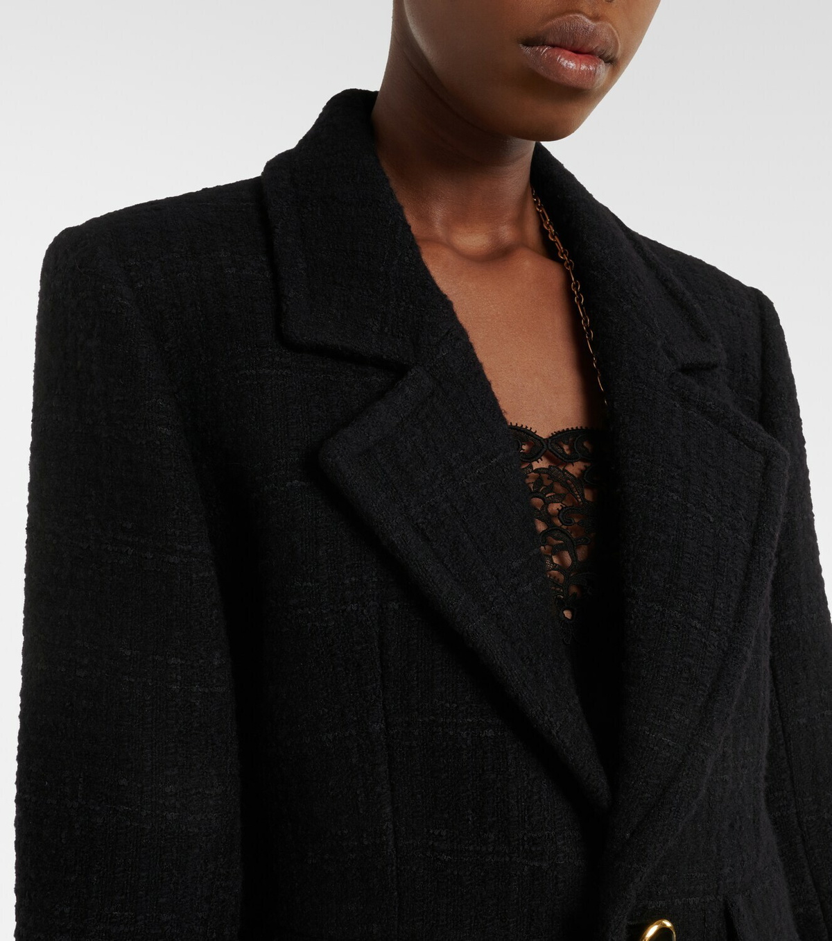 Saint Laurent Wool-blend tweed jacket