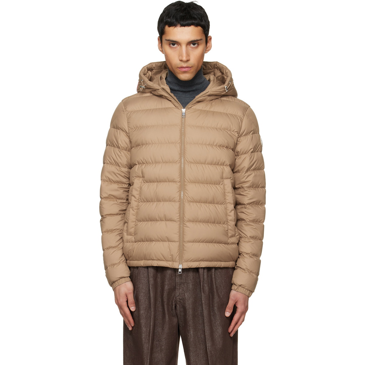 Moncler Beige Vermeille Hooded Short Down Jacket