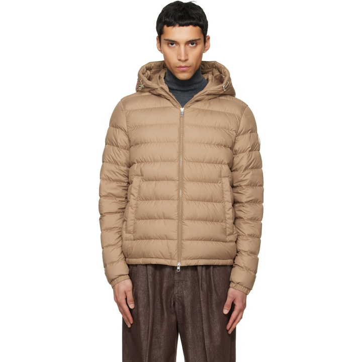 Photo: Moncler Beige Vermeille Hooded Short Down Jacket