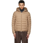 Moncler Beige Vermeille Hooded Short Down Jacket