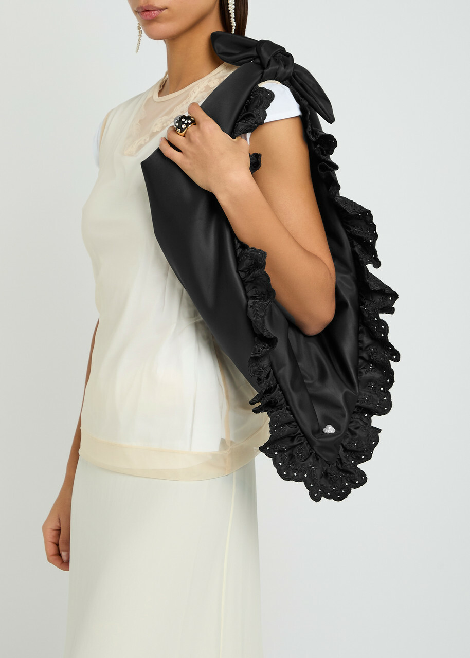 Simone Rocha Pillowcase Ruffled Padded Satchel bag - Black - One Size