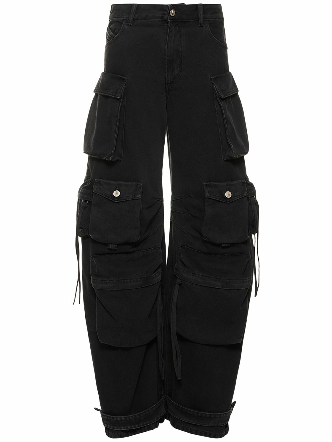 THE ATTICO - Fern Low Rise Wide Denim Cargo Jeans The Attico