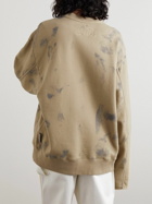 HAYDENSHAPES - Cut Off Crew Logo-Embroidered Tie-Dyed Cotton-Jersey Sweatshirt - Brown