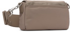 AMI Paris Taupe Nylon Marcel Lunch Box Bag