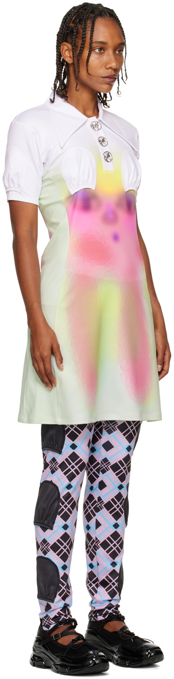 Chopova Lowena SSENSE Exclusive White 'Spray Paint Alien' Minidress