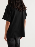 Fear of God - Distressed Logo-Appliquéd Cotton-Jersey T-Shirt - Black