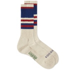 Anonymous Ism Go Hemp Random Stripe Pile Crew Sock in Navy