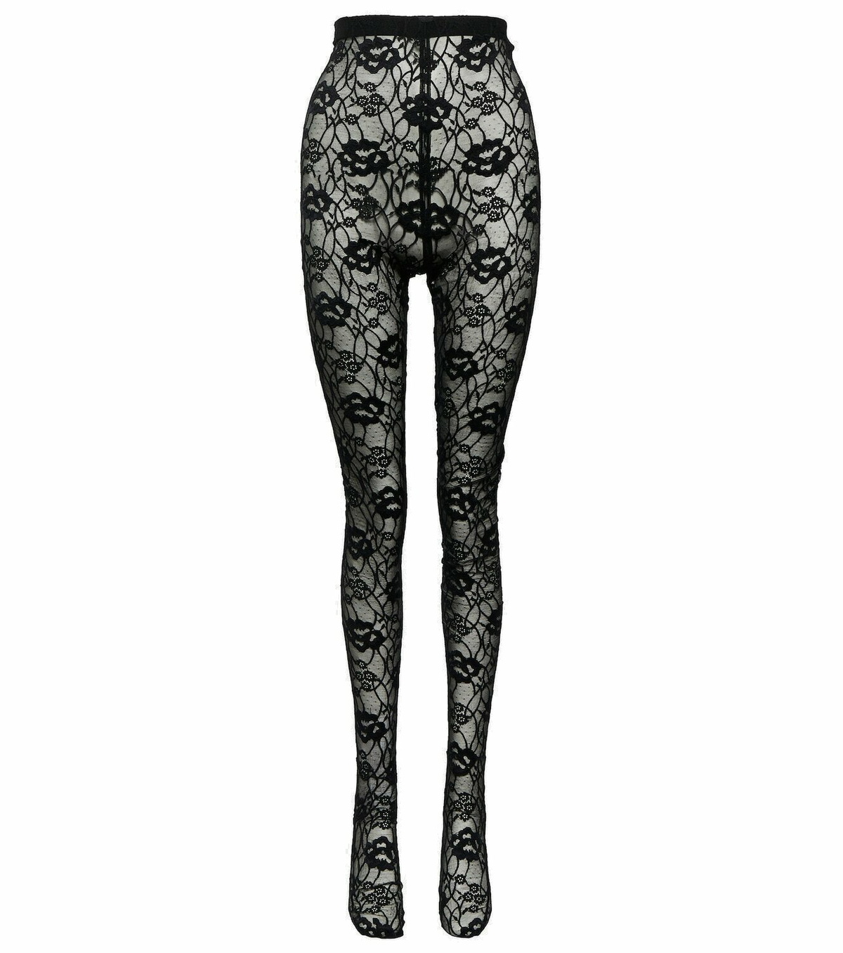 パンツ SAINT LAURENT KNIT LEGGINGS Saint Laurent High-rise lace tights Saint Laurent