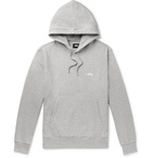 Stüssy - Logo-Embroidered Fleece-Back Cotton-Jersey Hoodie - Gray