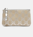 Gucci GG leather-trimmed pouch