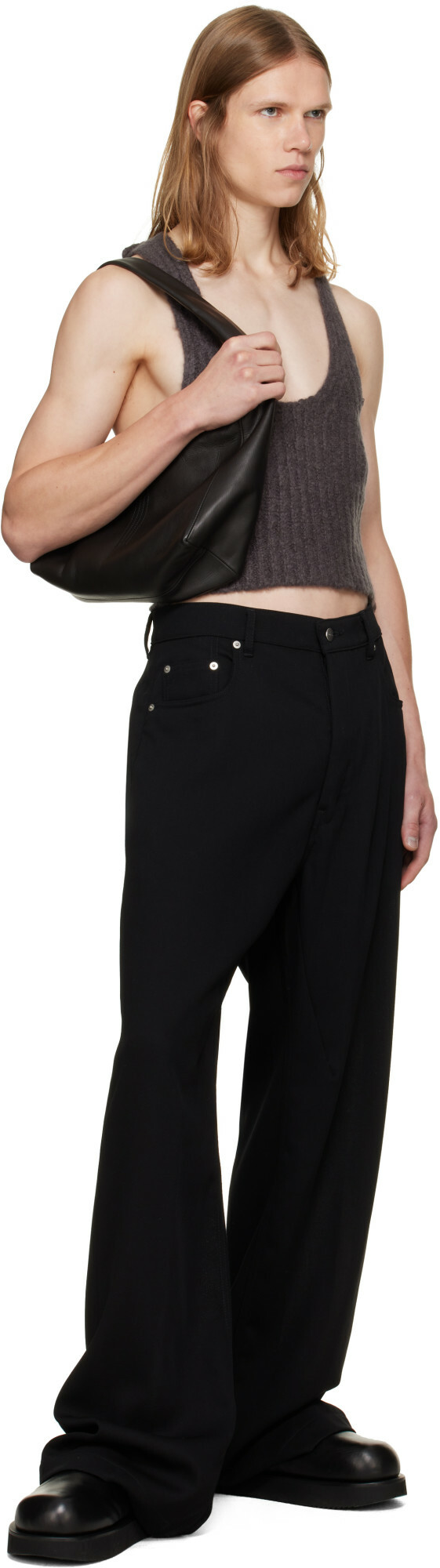 Rick Owens Gray Tower Knit Tank Top