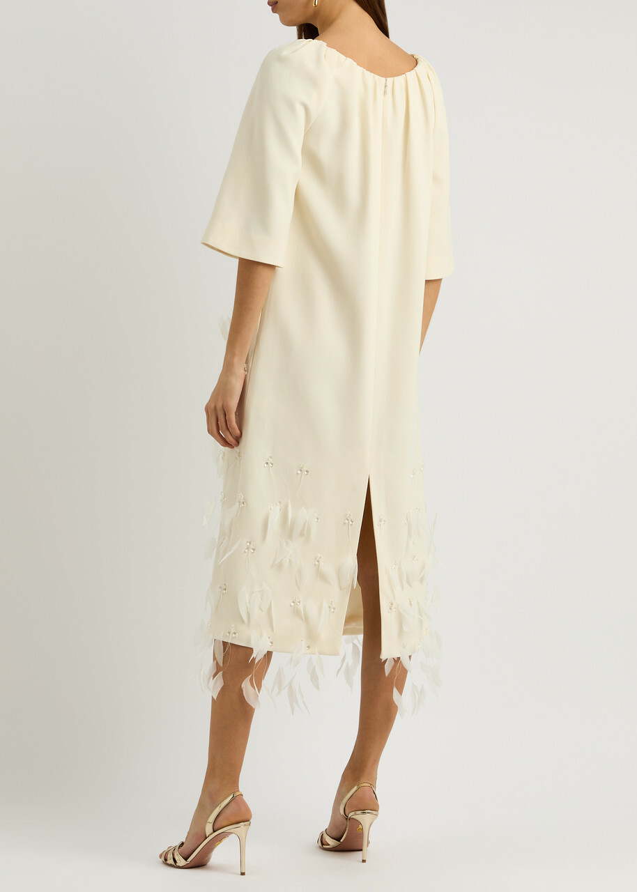 pearl white midi dress Eternal Flame Pearl Strap Midi Dress Off White