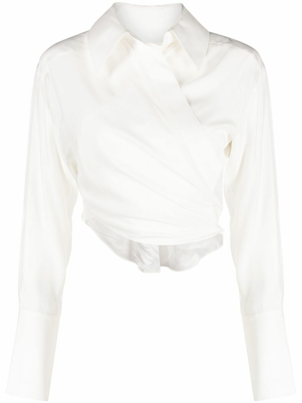 GAUGE81 White Sabinas Wrap Silk Blouse