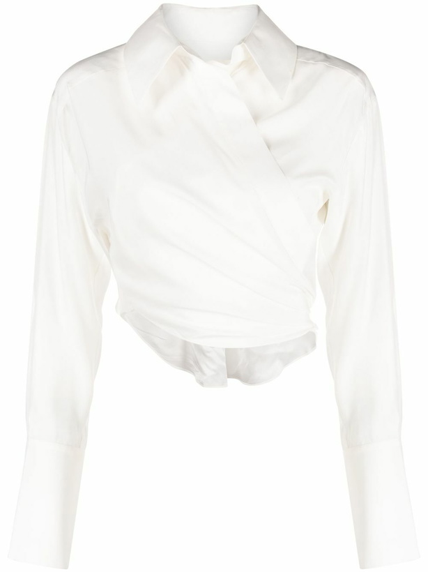 Photo: GAUGE81 White Sabinas Wrap Silk Blouse