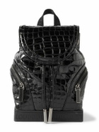 Christian Louboutin - Explorafunk Small Croc-Effect Patent-Leather Backpack