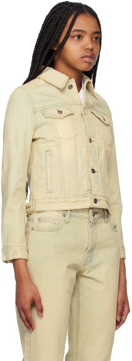 We11done Beige Faded Denim Jacket