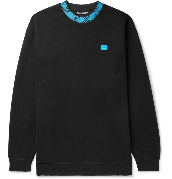 Photo: ACNE STUDIOS - Future Oversized Logo-Appliquéd Fleece-Back Jersey Sweatshirt - Black