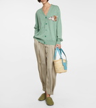 Loewe - x Howl's Moving Castle Small leather-trimmed basket tote