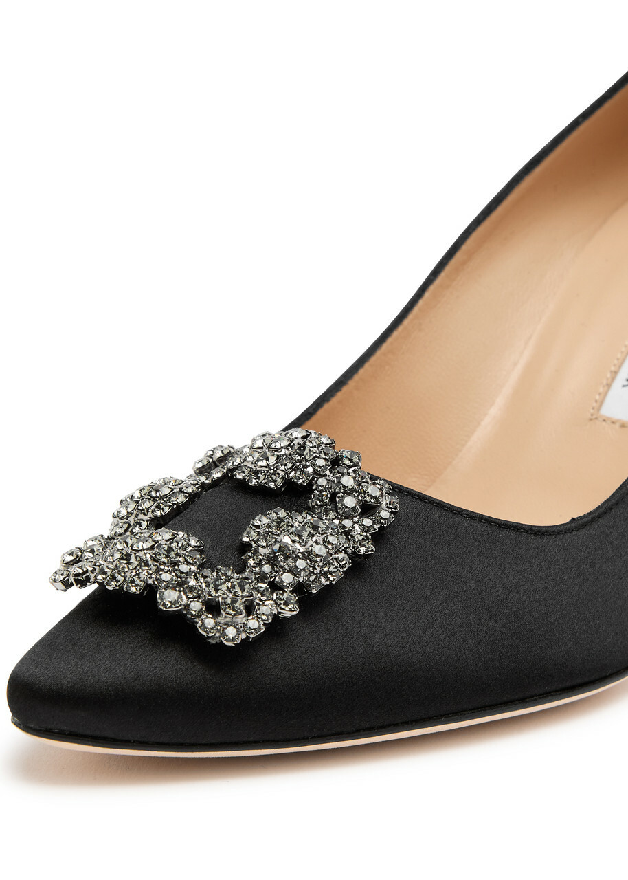 Manolo Blahnik Hangisi 75 Silk-satin Pumps