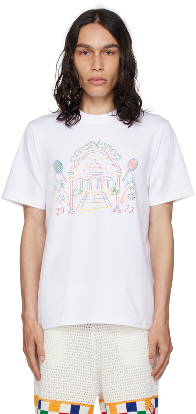 Photo: Casablanca White 'Rainbow Crayon Temple' T-Shirt
