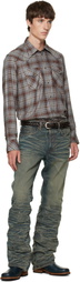 Acne Studios Gray Flannel Check Button-Up Shirt