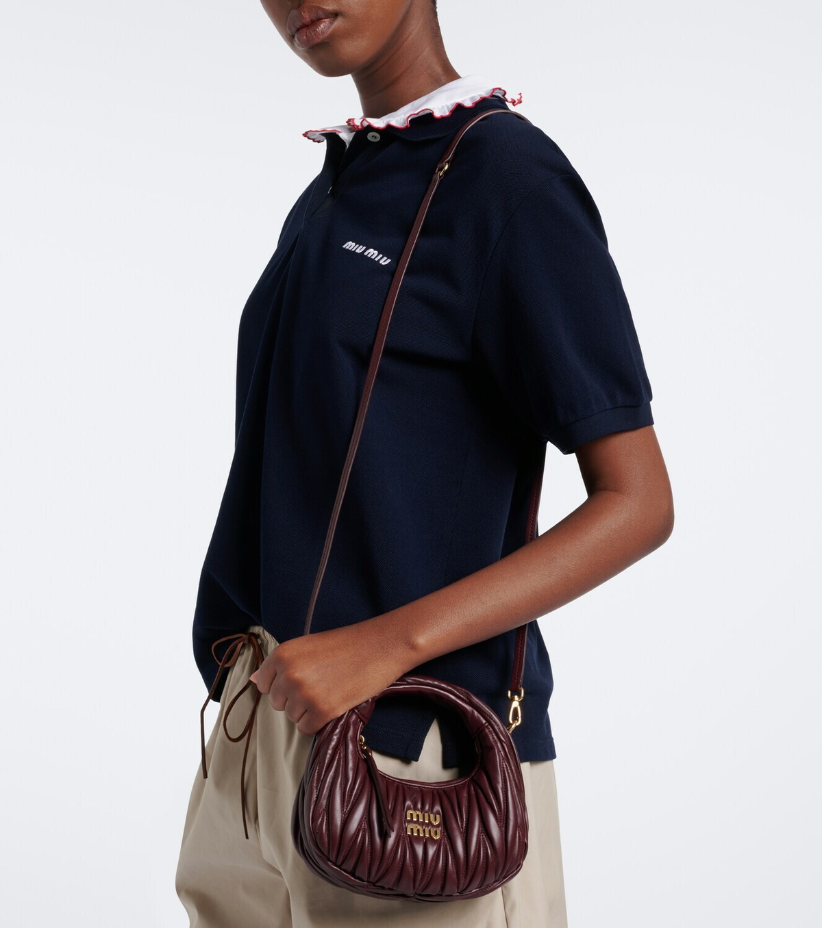 Miu Miu Wander Mini matelassé leather top-handle bag