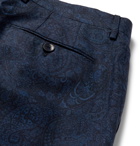 Etro - Navy Slim-Fit Paisley-Print Wool Suit Trousers - Blue