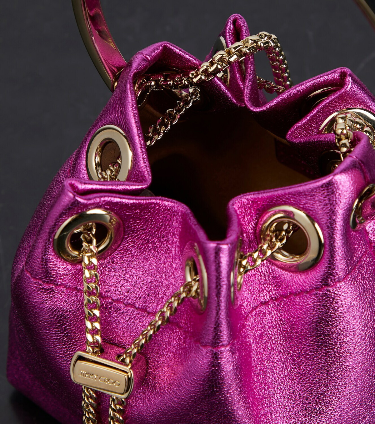 【JIMMY CHOO】BON BON LEATHER BUCKET BAG Jimmy Choo - Bonbon Black Leather Bucket Bag | Mitchell Stores