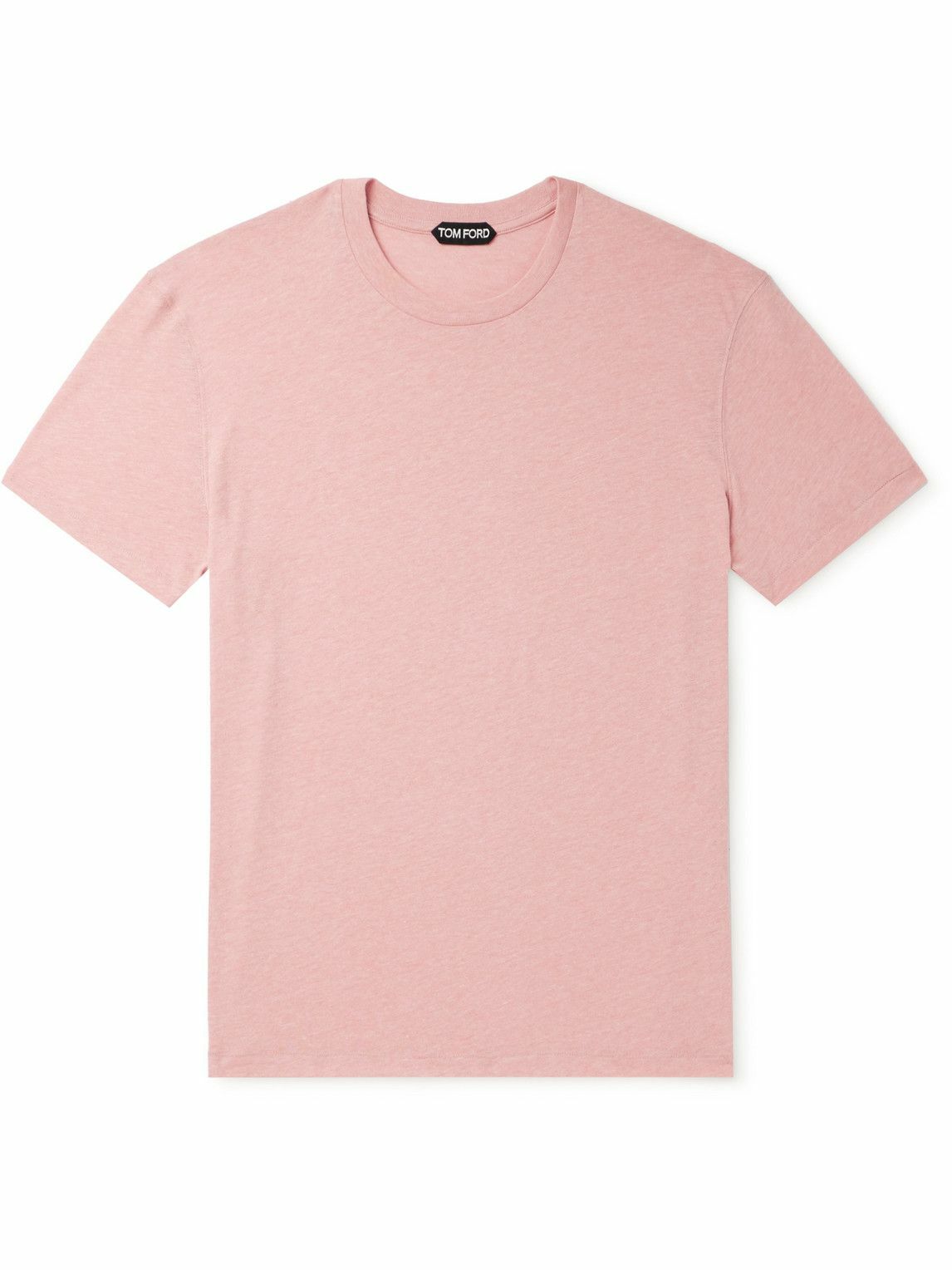 【関税&送料込み】Tom Ford Pink Cotton Blend T-Shirt TOM FORD - Cotton-Blend Jersey T-Shirt - Pink TOM FORD