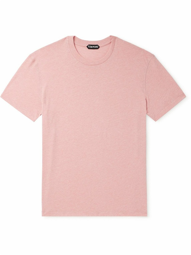 Photo: TOM FORD - Cotton-Blend Jersey T-Shirt - Pink