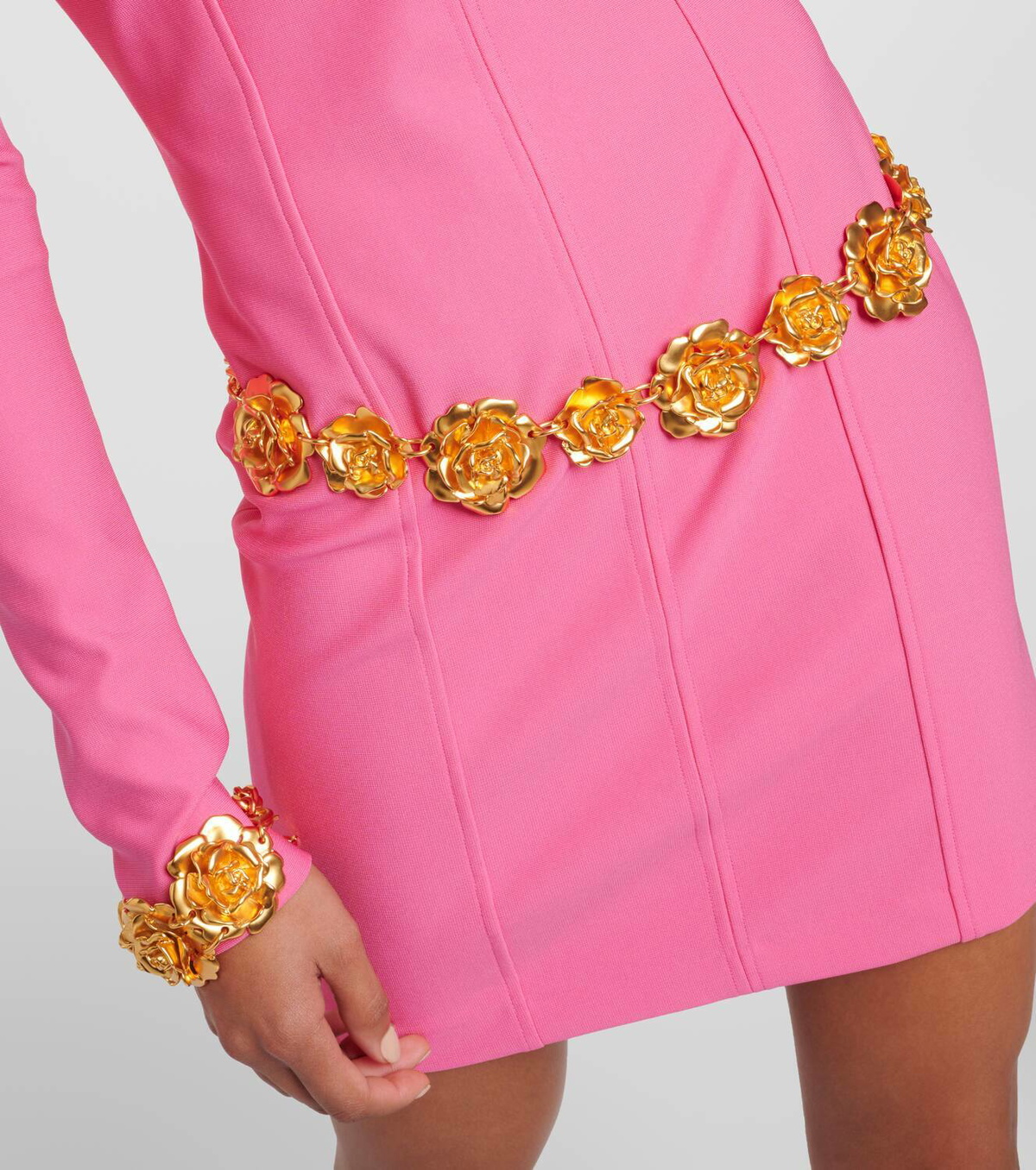 【Blumarine】ローズ embellishedベルト Blumarine roses-detail B-charm Belt | Silver | FARFETCH HK