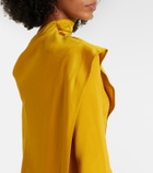 Taller Marmo Mounia caped crêpe cady gown