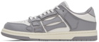 AMIRI Grey & White Skel Top Low Sneakers