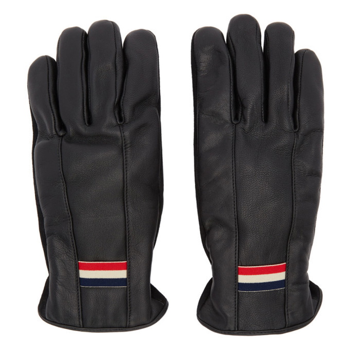 Photo: Moncler Black Leather Guanti Gloves