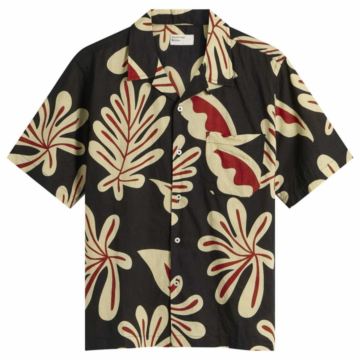 Photo: Universal Works Men's Baja Print Road Shirt in Black
