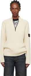 Stone Island Beige 5100024 Vanisé Full Rib RWS Wool Sweater