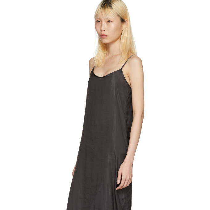 Moderne Black Portrait Long Slip Dress