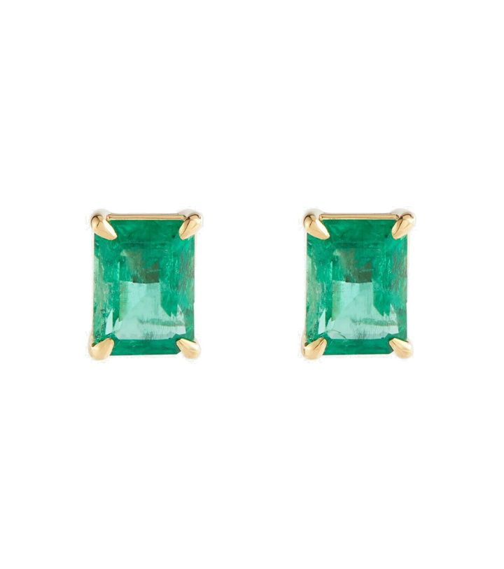 Photo: Shay Jewelry Colombian 18kt yellow gold earrings with emeralds