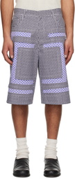 Edward Cuming SSENSE Exclusive Navy Flower Bermuda Shorts